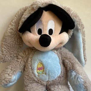 Disney Mickey Mouse Easter Bunny Stuffed Animal Plush Store Egg Gray Blue